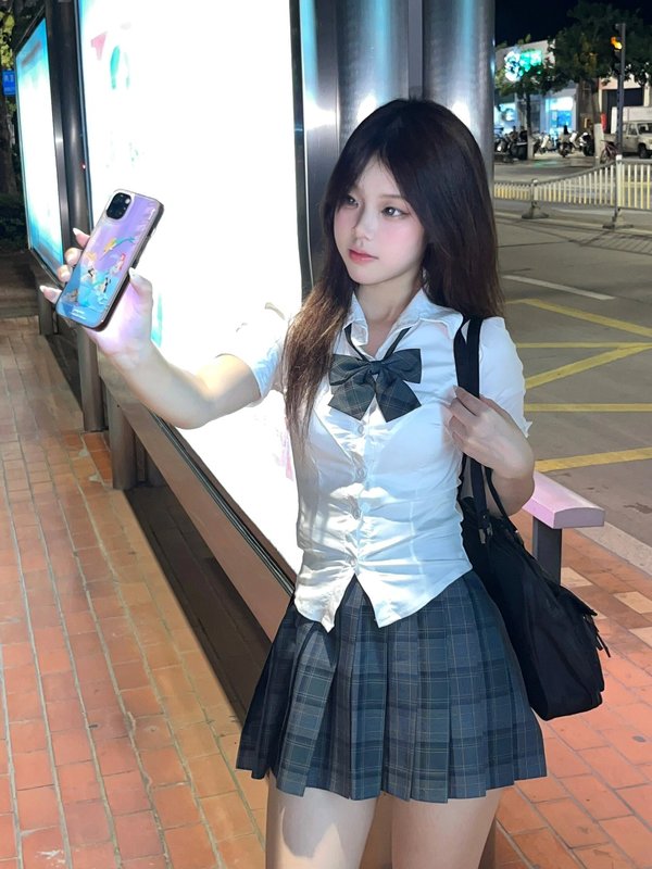 jk制服纯欲辣妹收腰衬衫女春秋学院风白色衬衣修身显瘦打底上衣|undefined