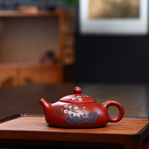 Yixing Zisha Pot Wholesale Dahongpao Ball Hole Dong Suihan Sanyou Donglao Teapot Kung Fu Tea Set One Piece Dropshipping