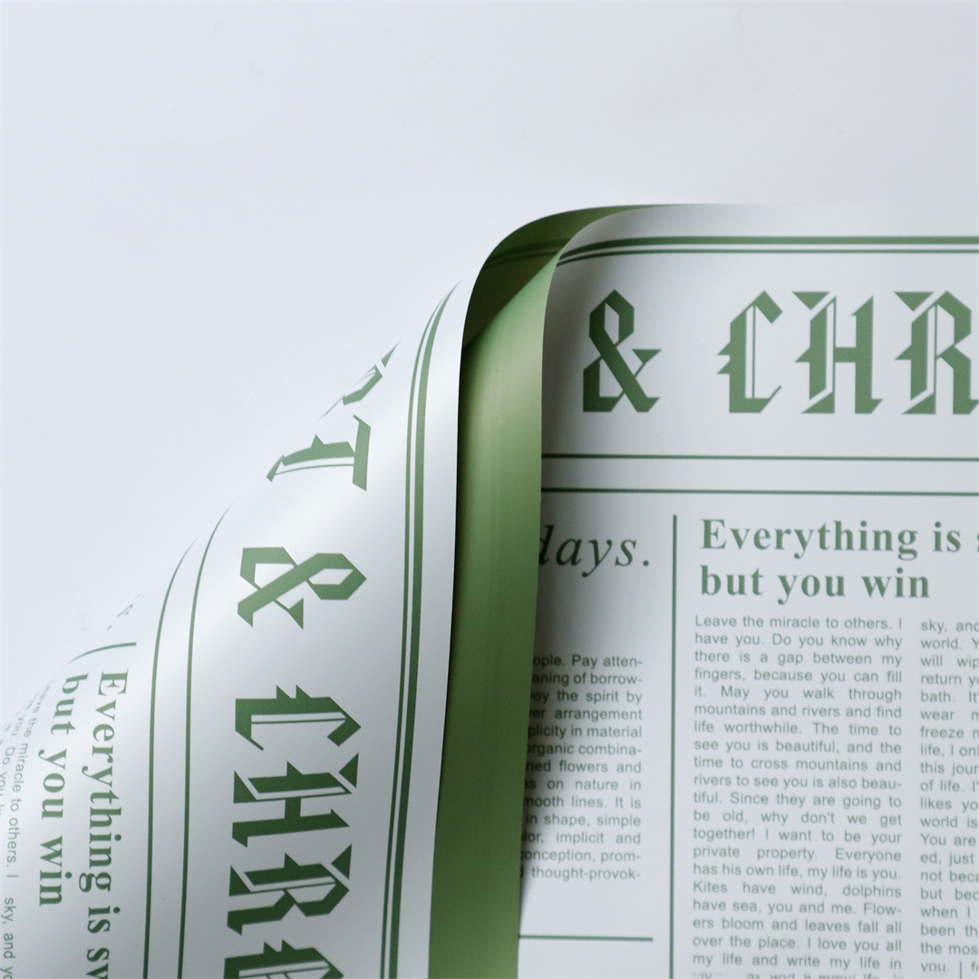 Nuevos productos de fábrica de fiesta de flores en inglés serie de papel de embalaje de flores bicolor florista paquete de flores de papel de embalaje de flores