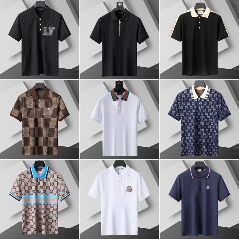 Top Correct Version g Brand L Brand m Brand New Summer European Men's Polo Shirt with a Turn-Down Collar and Pique Cotton Short Sleeves