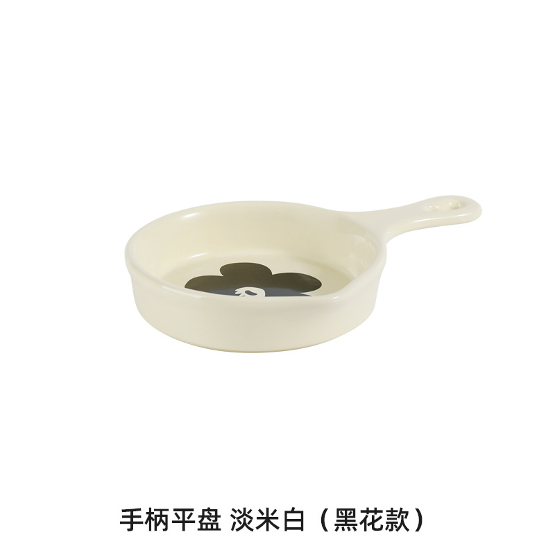 Cerámica nórdica simple con mango para hornear platos de desayuno platos caseros snack platos de ensalada