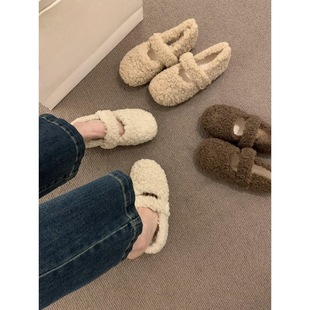 Gentle Fairy Wind Round Head Shoes Women's Autumn and Winter Outer Wear Flat-bottomed Pregnant Women's Warm Bean Cotton Shoes