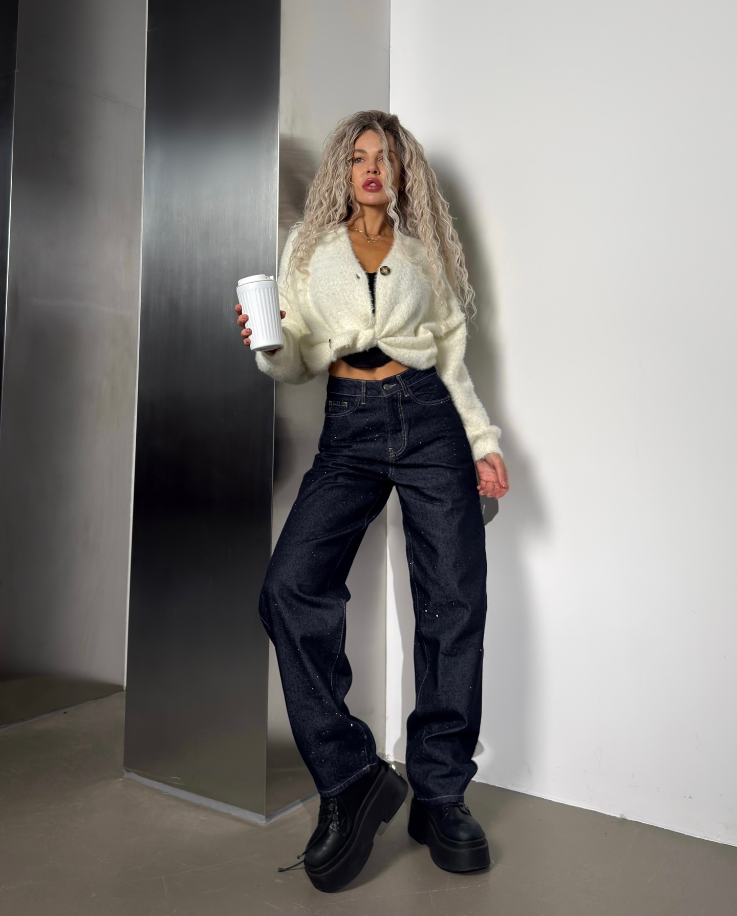 2026 Spring New Niche Design Rhinestone Pants European And American Style Loose Straight Casual Versatile High-Waisted_ecoleips.com