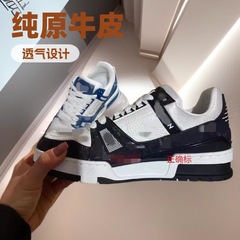 纯原高奢版本trainer空胶工艺小白板鞋面包牛皮黑白水泥男女鞋子