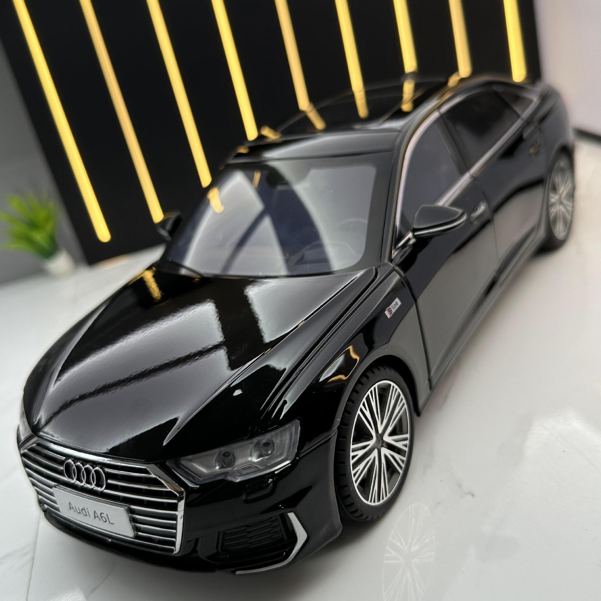 Zhiguan genuino autorizado modelo de coche de aleación 1 :18 Audi A6L sonido puerta trasera coche de juguete modelo de música