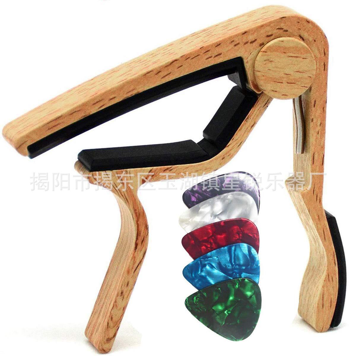 Amazon pop guitarra capo guitarra clip de tuner redwood para guitarra acústica eléctrica guitarra cabo image 13