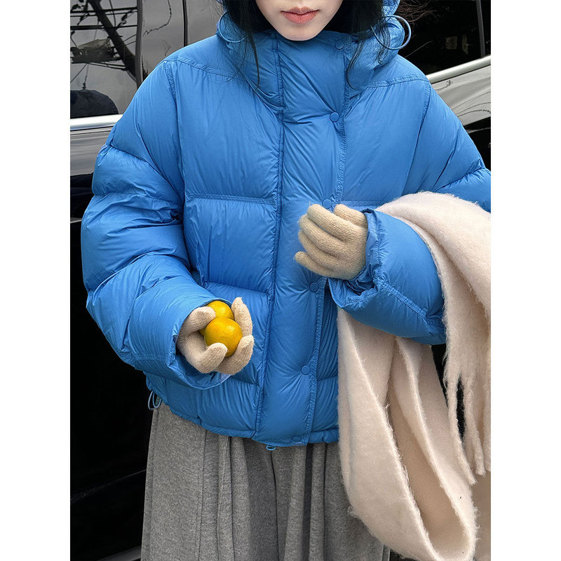 Lushi Yun Gan Puff Style 90 White Duck down Floral Hooded Jacket for Women Winter Korean Style Warm down Jacket Y96