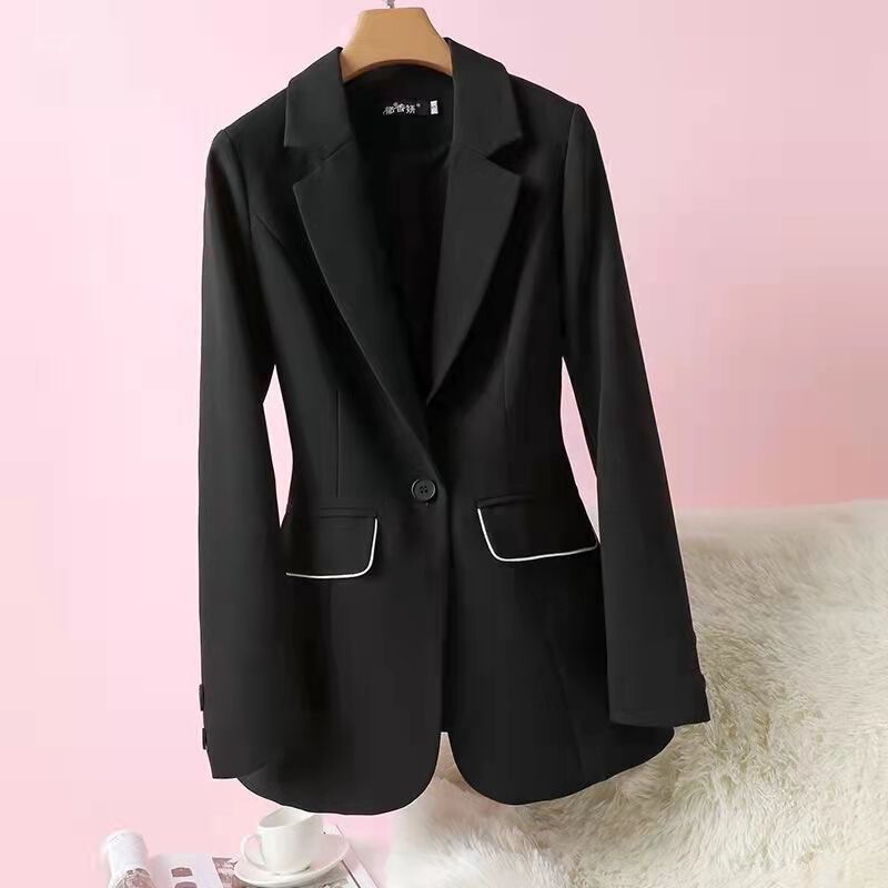 White Suit Women's Jacket Spring and Autumn New Style Slimming Top No-Iron Waist-Cinching Suit