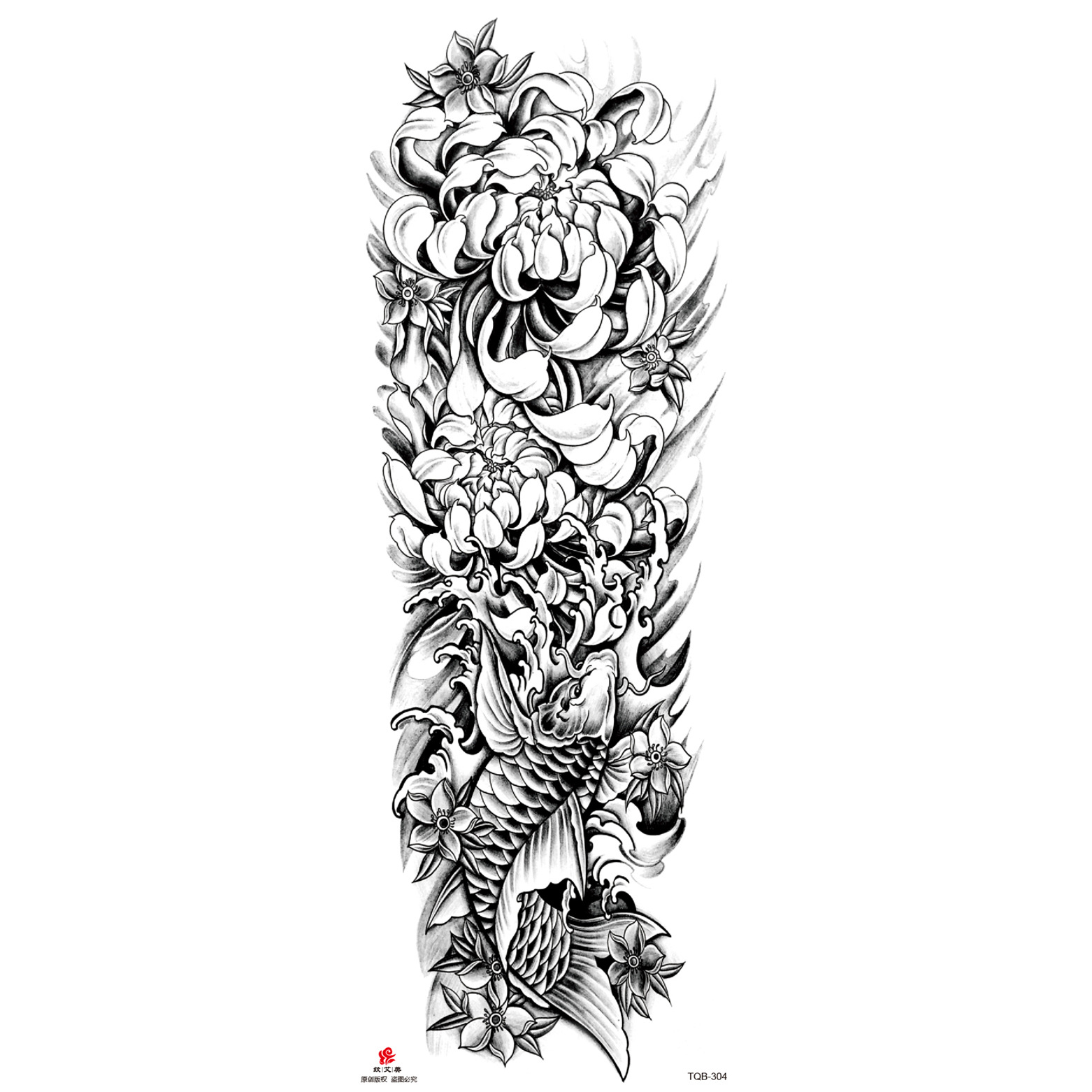 Pegatinas de tatuaje de brazo largo de flor brazo completo tatuaje impermeable tatuaje temporal en stock al por mayor pegatinas de tatuaje de brazo completo