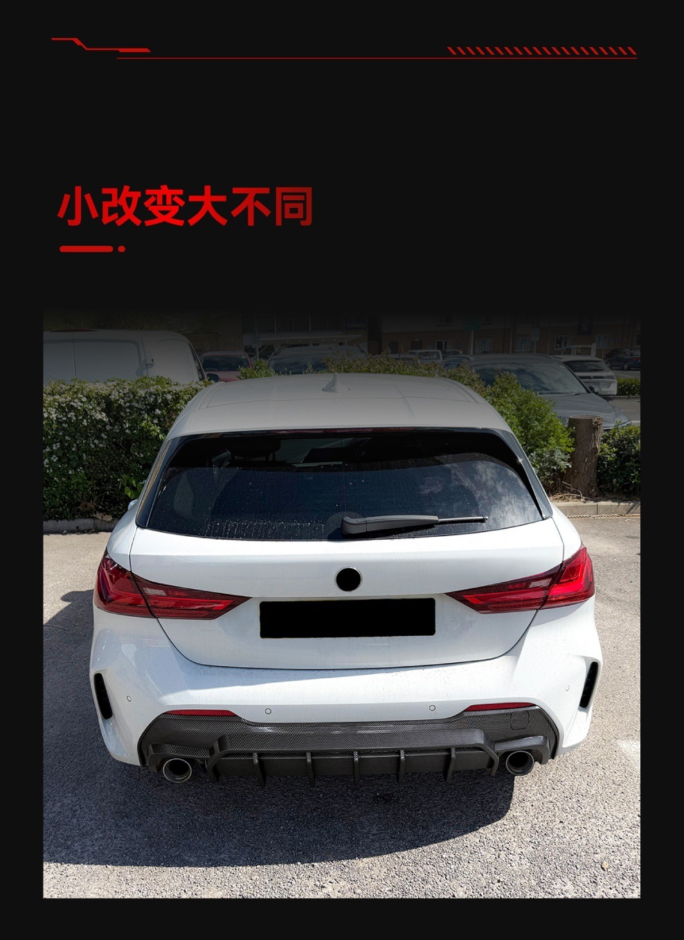 Suitable for 2019-2024 Bmw Bmw 1 Series F40 m Sport Rear Lip Tail Lip Spoiler Surround Modification Parts