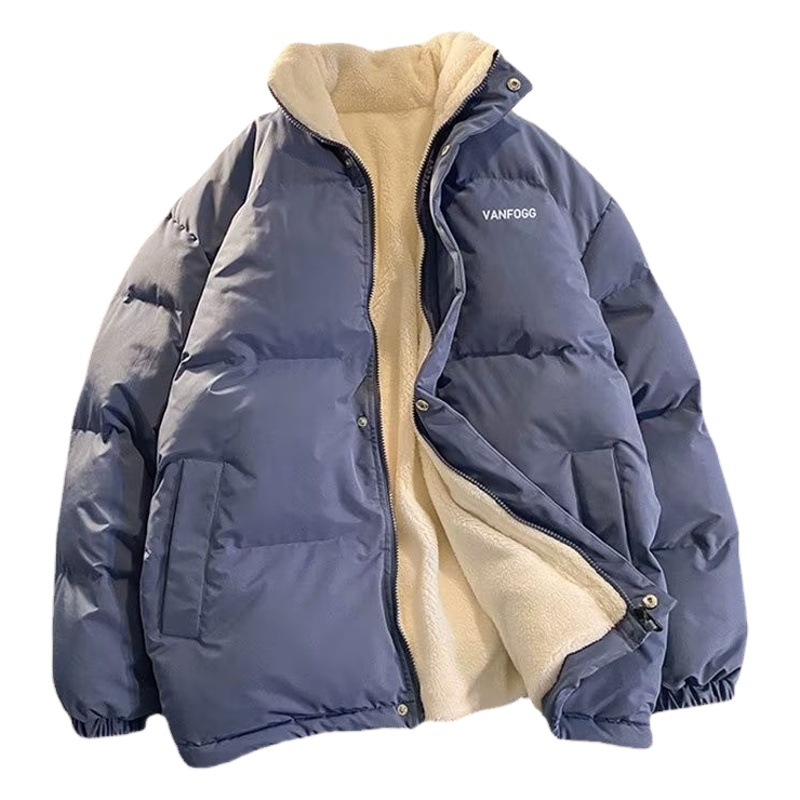 Abrigo de algodón acolchado para hombre 2022 Invierno nuevo abrigo de pan Estilo de Hong Kong guapo abrigo de algodón acolchado con cuello alto suelto ins Abrigo acolchado de algodón del todo fósforo