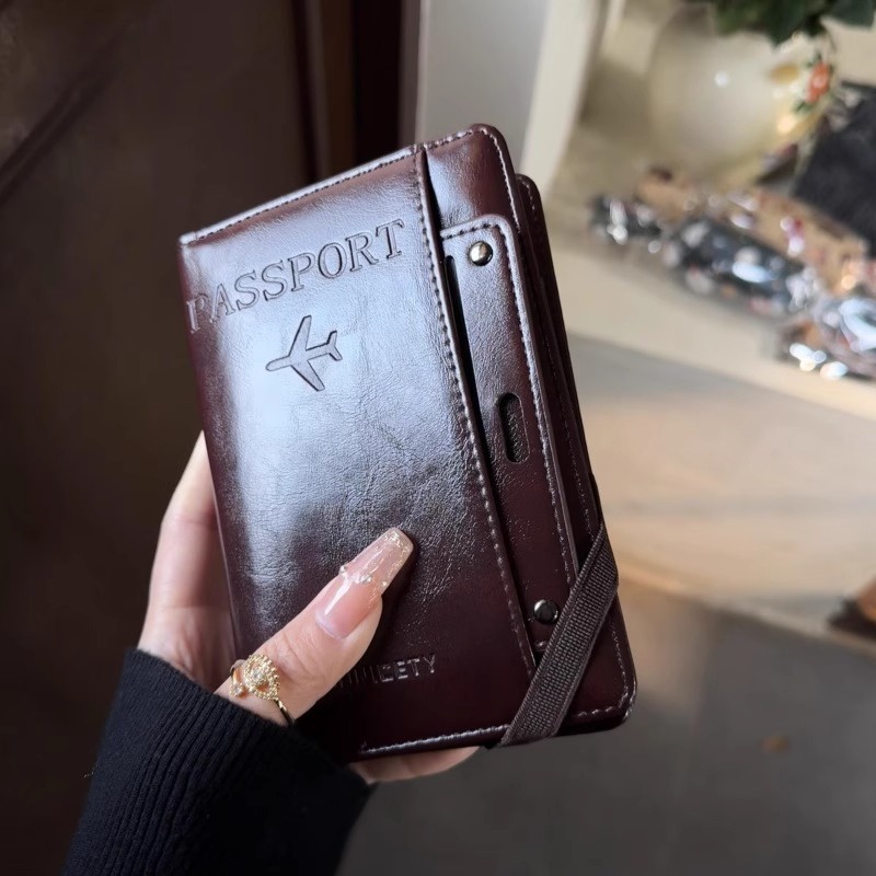 多機能パスポートホルダーカードバッグID収納バッグチケットホルダー財布オールインワン盗難防止ブラシ|undefined