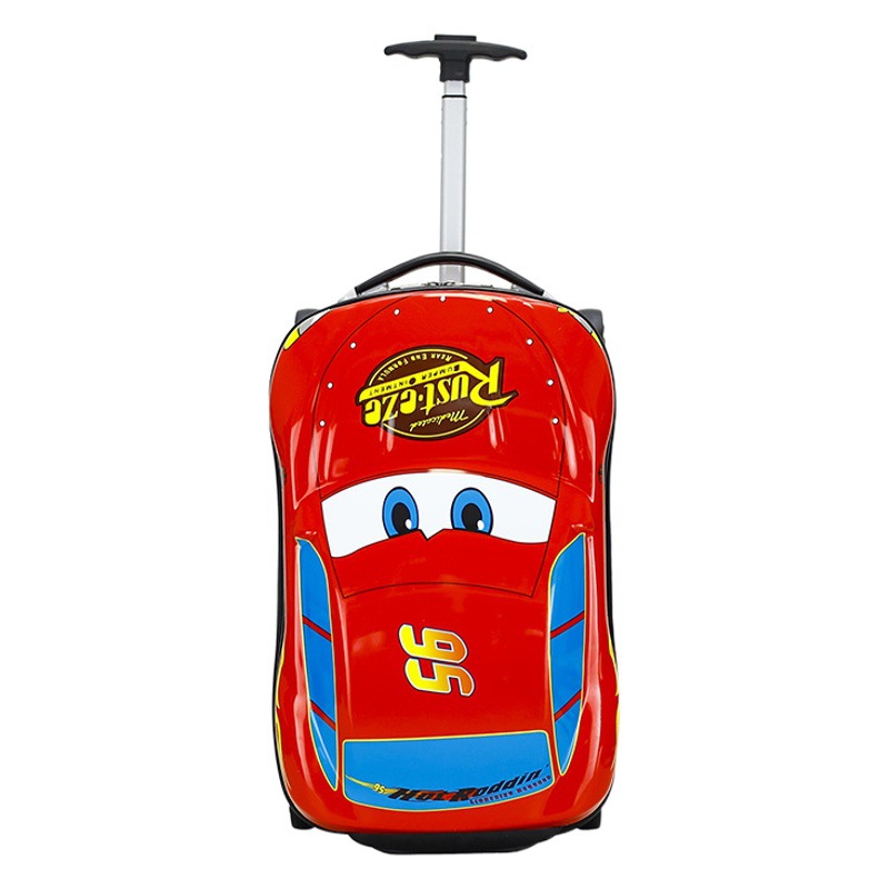 Maleta infantil con ruedas, maleta infantil con forma de coche, maleta infantil con forma de coche de dibujos animados, maleta infantil para montar, regalo de cumpleaños, mochila infantil