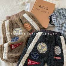 2025童装秋冬装儿童韩版羊羔绒加厚冬季棉裤女童男童毛毛裤子5656