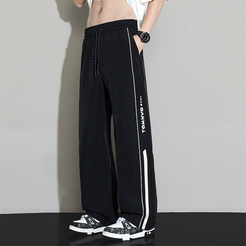 Ледяной шелк ультратонкий дышащий повседневные брюки мужские летние толстые большие размеры толстые парни свободные спортивные брюки контроль 79