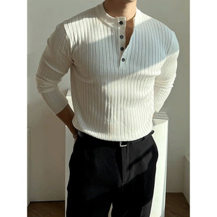 (Cross-border trading), (Wholesale), autumn knitted sweater, men's trend long-sleeve for gym, simple and elegant design