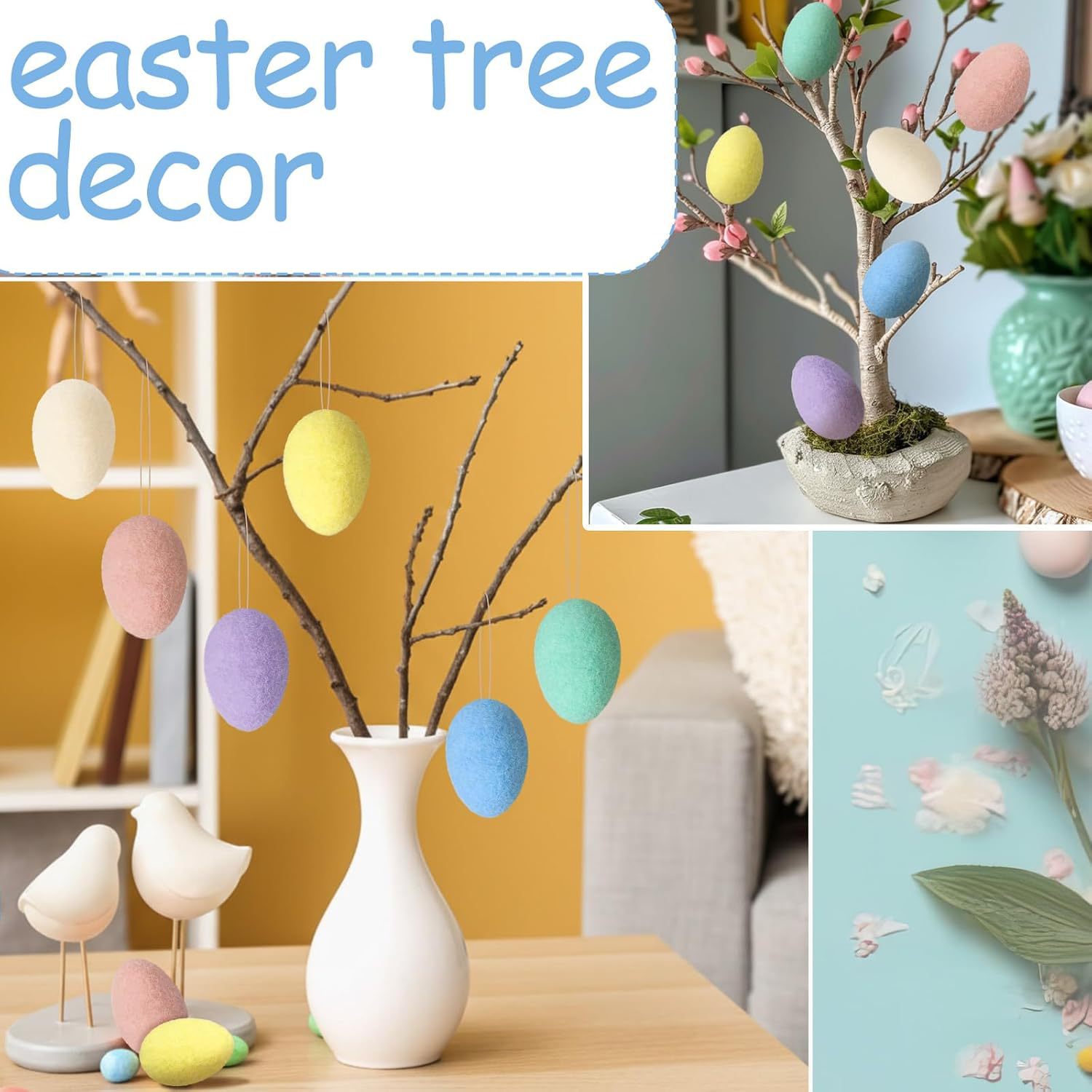 2026 nuevo color flocado huevo de Pascua DIY guirlanda decoración decoración de Pascua diseño de escena