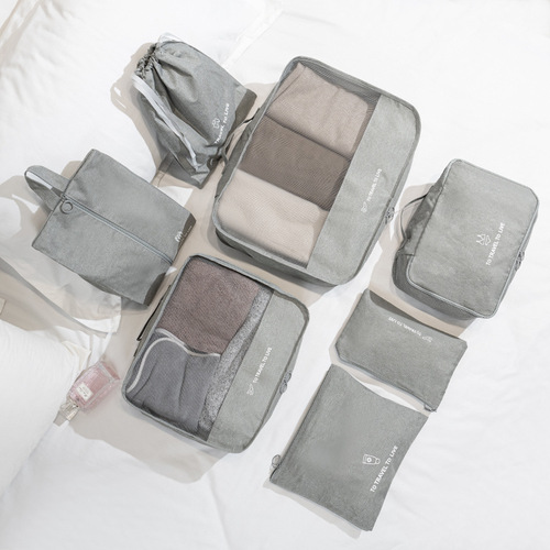 Cross-border travel bag 7-piece set storage bag cationic storage bag underwear bra shoe bag clothes storage bag wholesale