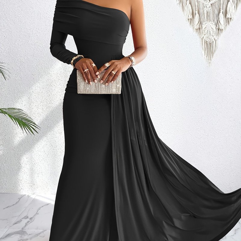 Flowy One Shoulder Asymmetrical Dress One Shoulder单肩连衣裙|undefined