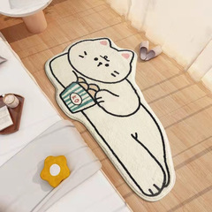 衛生間吸水地墊家用浴室門口地墊卡通可愛長條床邊毛絨地毯家用