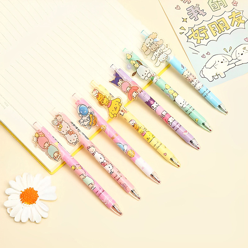 Parche de dibujos animados pulsar bolígrafo neutro fresas oso bolígrafo de exámenes de estudiantes de primaria fábrica de papelería al por mayor
