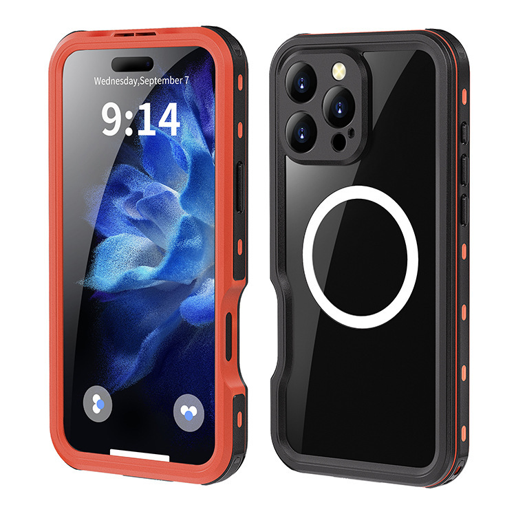适用iphone16防水手机保护壳苹果15游泳潜水14pro户外运动送外卖|undefined
