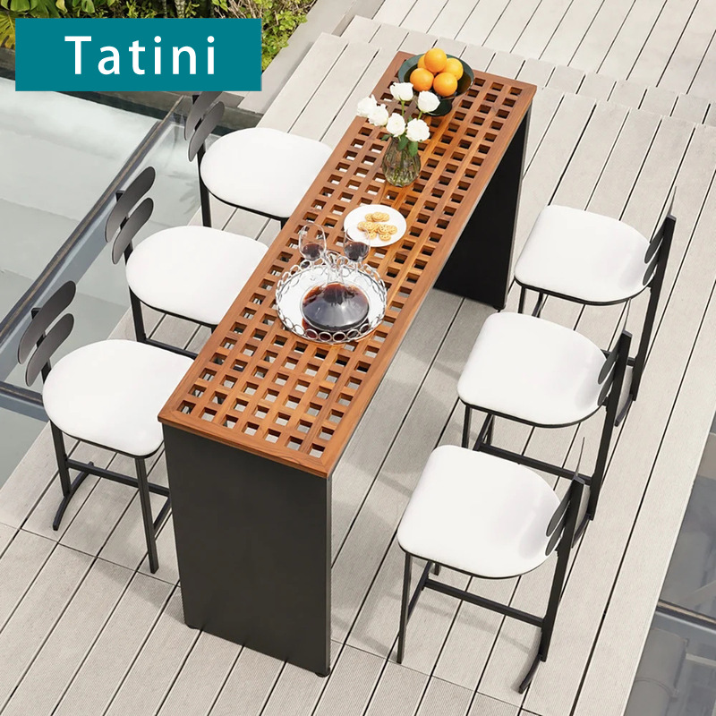 Mesa y silla al aire libre Hotel Residencial Ocio Bar Bar al aire libre Sillas de bar al aire libre Rainproof Sun Rattan Taburetes Muebles de patio
