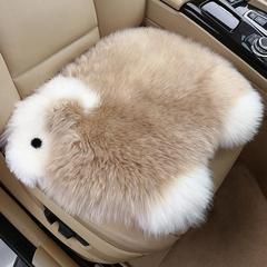 Car seat cushion winter long plush no backrest small sheep pure wool warm single seat thick seat cushion universal car mat