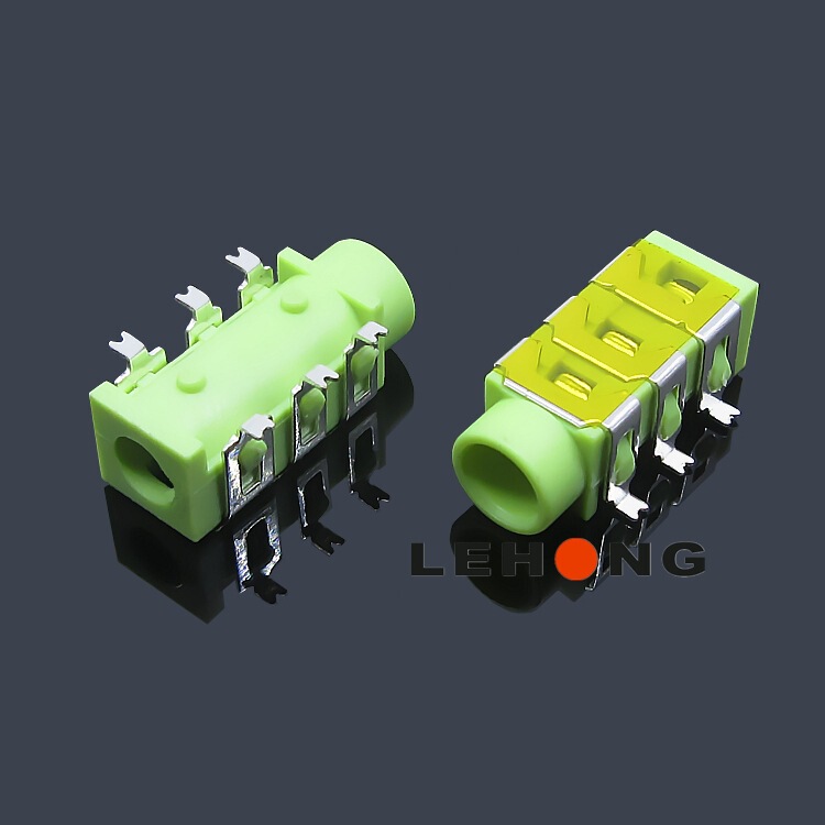 Pj-313D-6P Apple Green / 3.5 Audio Socket / Phone Jack / Headphone Socket