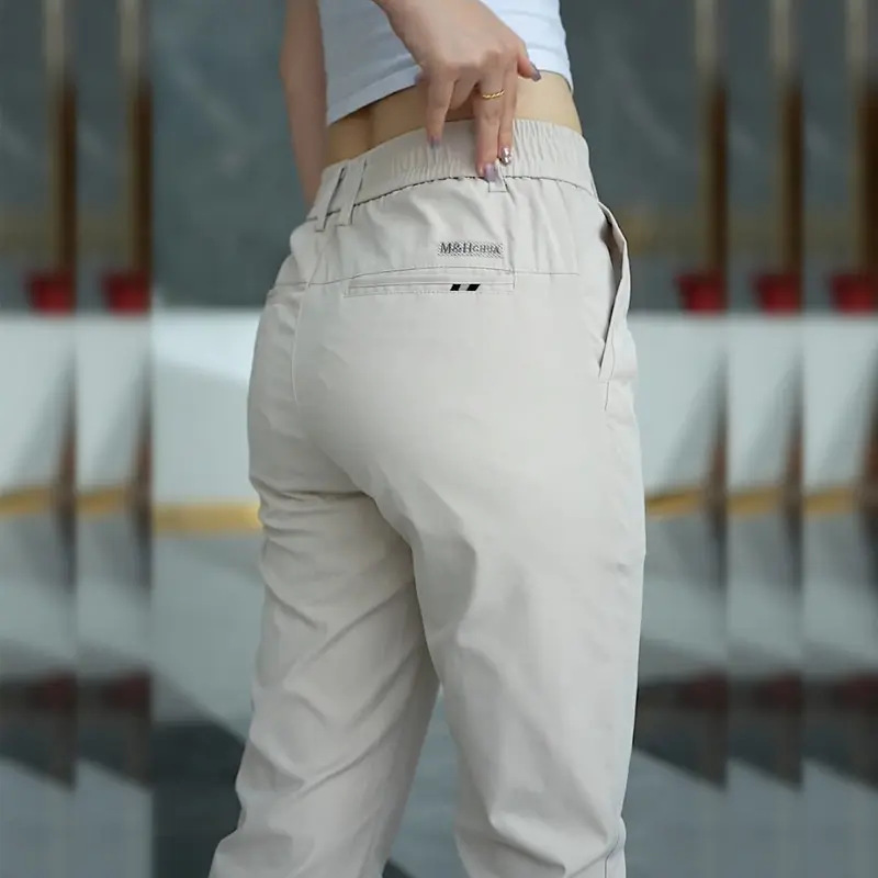 Light Khaki Casual Pants Men's High-End Business Trendy Men's Spring and Autumn Style Drape Straight Pants Men's Long Trousers