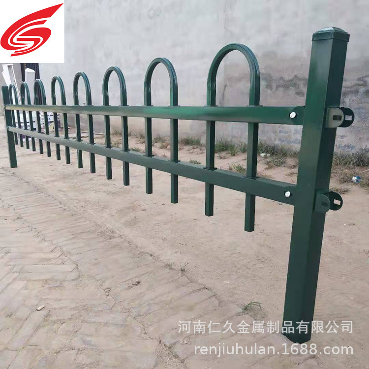 U型锌钢护栏市政园林绿化栏杆城市绿化带铁栅栏颜色齐全