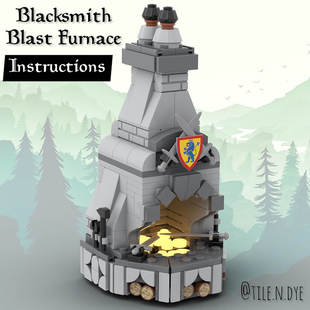 Moc-115955 Medieval Blacksmith Blast Furnace 239 Particle Number Christmas Gift