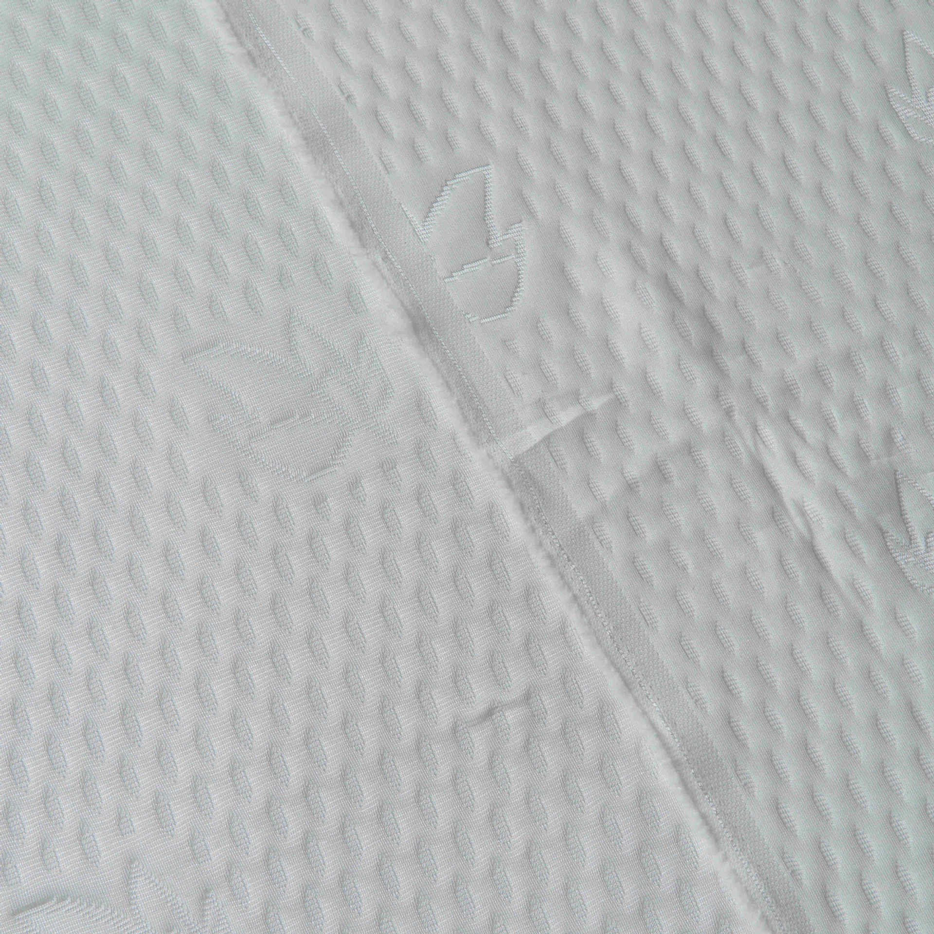 Blanco unilateral tejido Jacquard tela de colchón tela de punto ancho tela de lana abrasiva ropa de cama tela textil