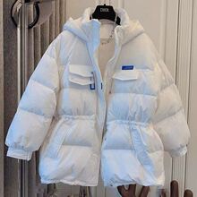 克莱因蓝新款韩版中长款棉衣面包服小个子棉袄外套棉服女