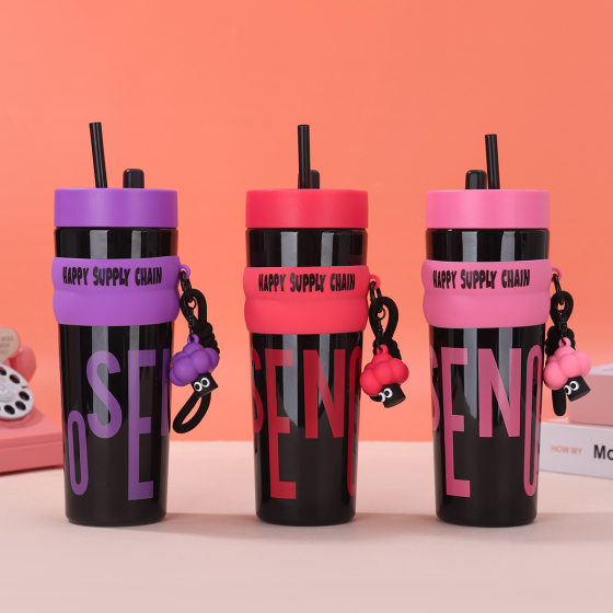 New Simple Big Mac Plastic Cup Men's and Women's Outdoor Sports Water Cup Portable with Lanyard Car Suction Cup Wholesale