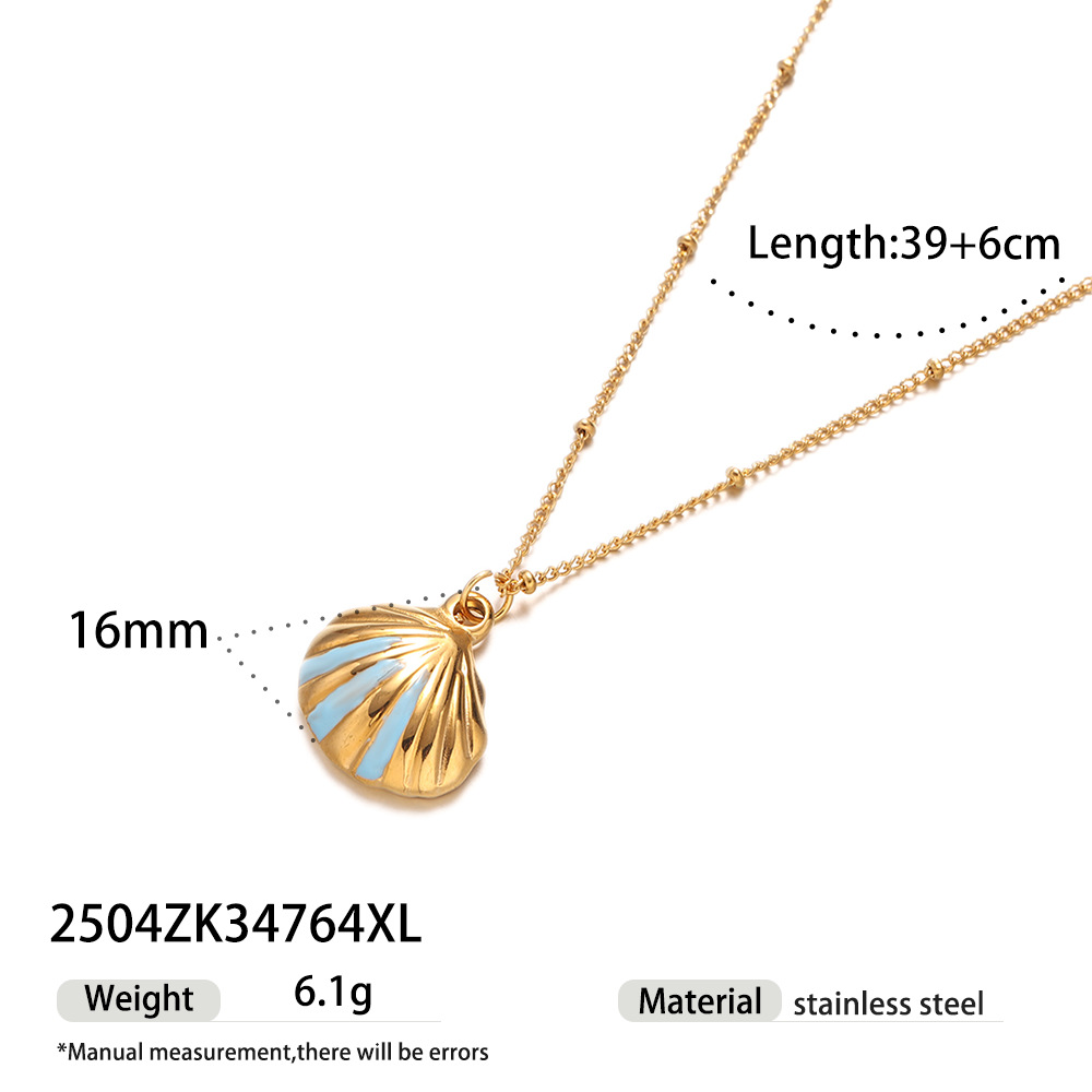 Tena collar de concha europeo y americano dulce chica caliente viento océano cadena turismo playa estrella de mar collar apilado sentido de alta gama