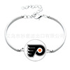 Metal hockey, retro bracelet natural stone, with gem, maple leaf