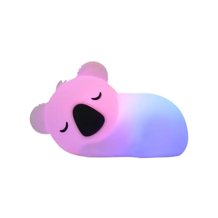 Transfronteriza nueva raqueta de hipopótamo Luz de silicona LED dormitorio luz de noche USB tiempo de carga luz del sueño Luz de La Noche