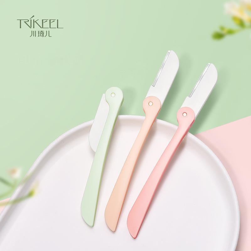 Chuanqier Foldableing Eyebrow Razor 3-Pack Safety Eyebrow Razor for Women Anti-Scratch Macro Eyebrow Razor for Students