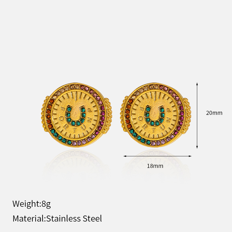 10g Weight 304 Stainless Steel Ear Needle Material Ear Studs Classification 1 Pair Quantity Casual, Holiday, Daily Occasion 304 Stainless Steel Material Cross, Round, Heart Shape Pattern All Seasons Season Women's Gender Polished Finish Elegant, Retro Style 1 Pair Elegant Retro Cross Round Heart Shape 304 Stainless Steel Ear Studs 无