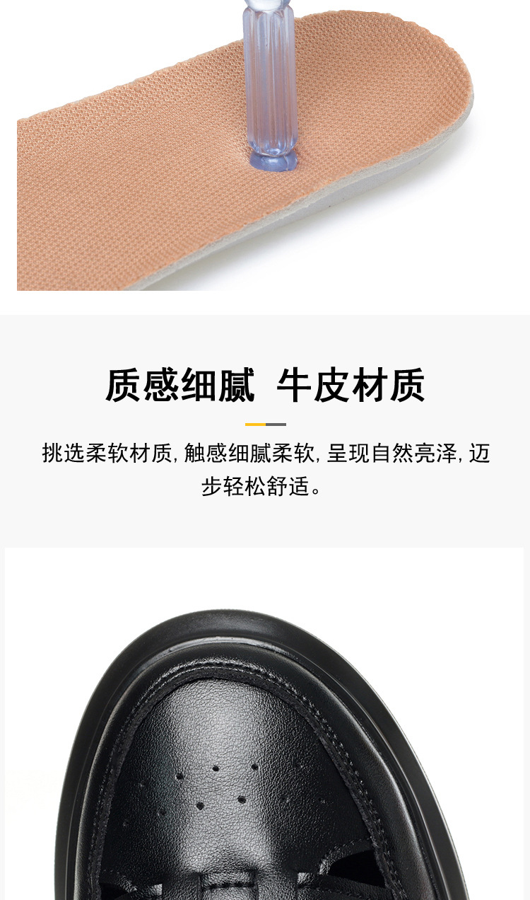 Dép sandal nữ da thật mũi kín quai chữ V đế dày — đen chi tiết 7