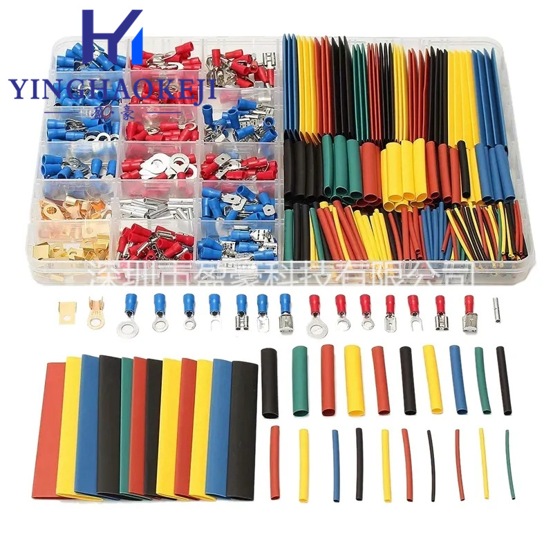 Comercio electrónico transfronterizo explosivo promoción 678pcs combinación de tubo de retracción en caliente 328 manga + terminal de conexión de cableado de compresión en frío 350