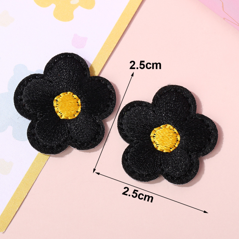 新鮮でかわいい小さな花の刺繍パッチステッカーミニカラーホットメルト接着剤刺繍ラベルバッグ靴と帽子装飾布ステッカー|undefined