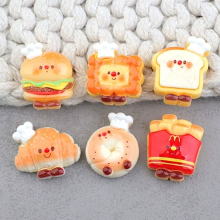 奶油胶手工树脂手机壳贴片文具饰品diy发饰材料批发汉堡贴片薯条