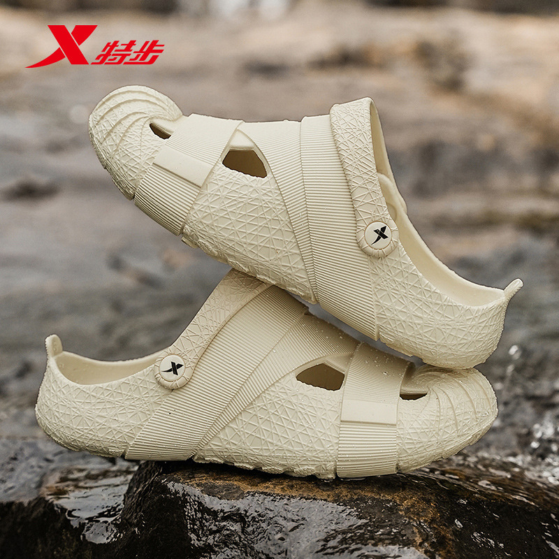 Xtep Croc Shoes メンズ 夏 アウター 滑り止めスリッパ 両用 スポーツ ウェーディング ビーチサンダル|undefined