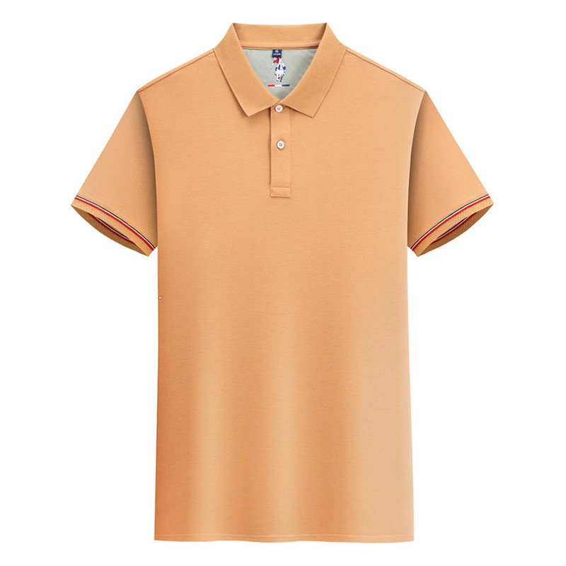 De gama alta 5A antibacteriano suave transpirable durable hombres de verano solapa de manga corta de color sólido de seda de morera Polo personalización