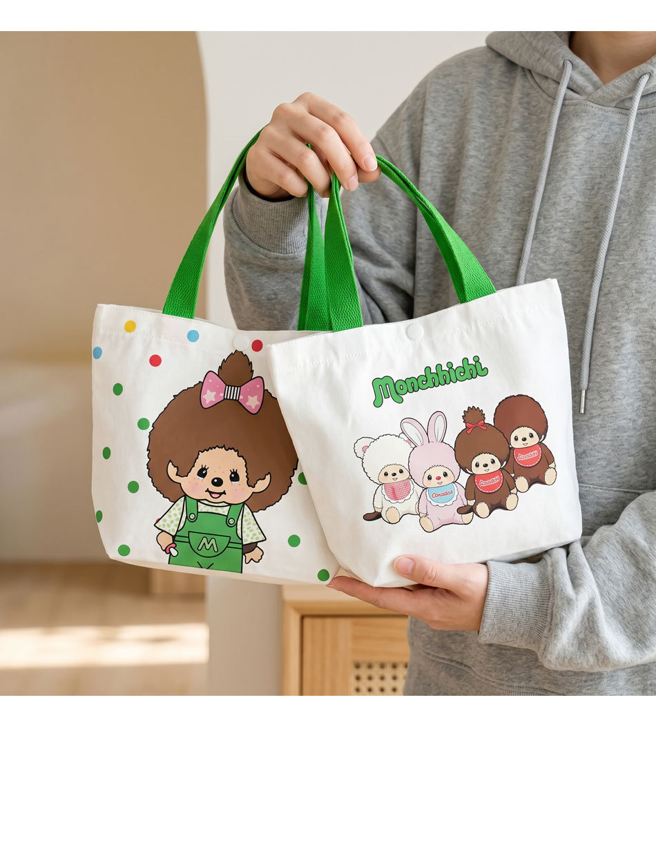 Karikatür Kawaii Canvas Çanta Japon Kore Tarzı Sevimli Baskılı El Çantası Günlük Geniş Kapasiteli Çanta