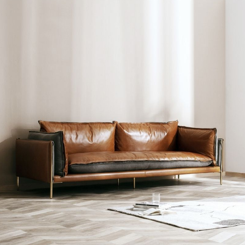 意式極簡工業風布皮藝沙發北歐辦公室商務接待組合沙發輕奢可拆洗