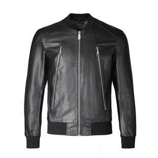 European and American Philip Pulan autumn and winter new men's stand collar solid color leather coat fashion brand PP cotton men's coat cool
