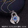 Retro blue pendant hip-hop style, necklace stainless steel, European style, punk style, wholesale